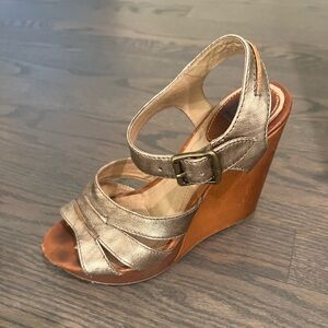 Frye Metallic Wedge Sandals